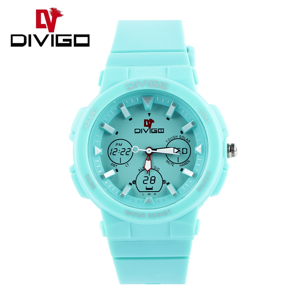 Jam Tangan Wanita Divigo Original D-12 Analog Warna Strap Rubber Water Proof