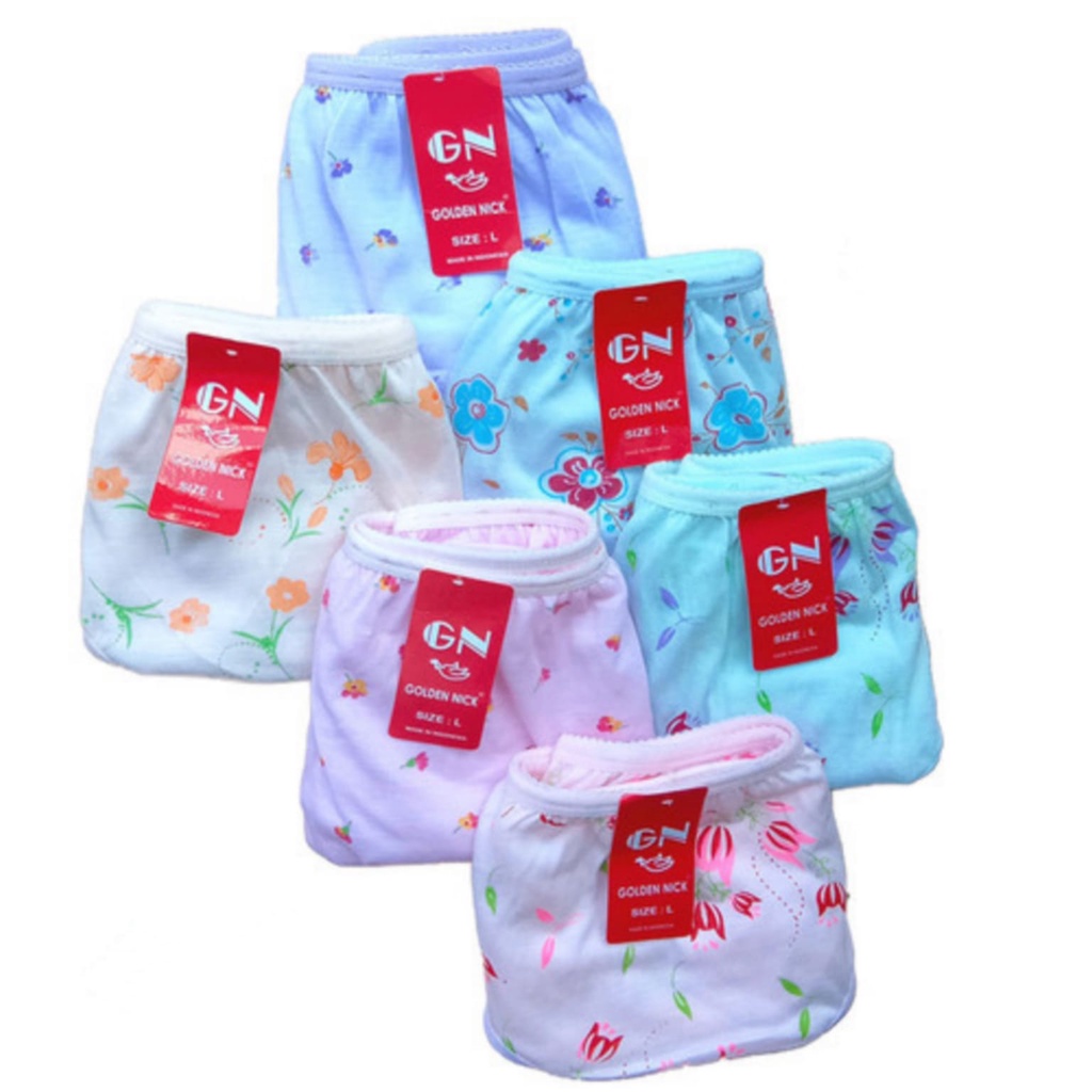 3 Pcs Celana Dalam Wanita GOLDEN NICK Motif Bunga - Celana Dalam Perempuan