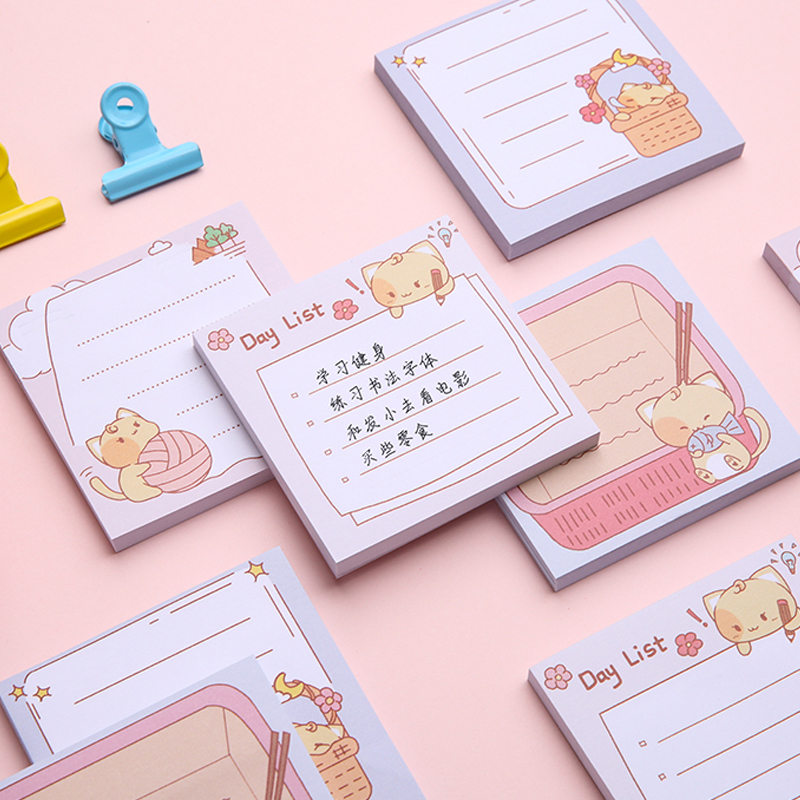 [Ready Stock] Korean Creative Cute Sticky Note Girl Notepad Notes Office Guestbook Memo