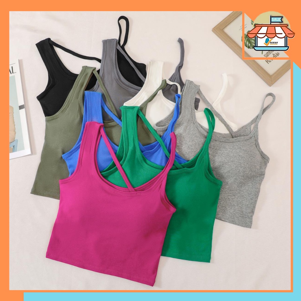 RSB BR276 Bh Tanktop Crop Top Tali Samping Pakaian Dalam Wanita Cewek Korea Tank Top Cup Bra