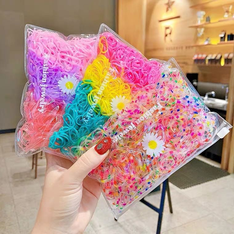 Ikat Rambut warna warni /  Ikat Rambut Karet Korea Wanita Warna Polos Gaya Korea Untuk Anak Perempuan