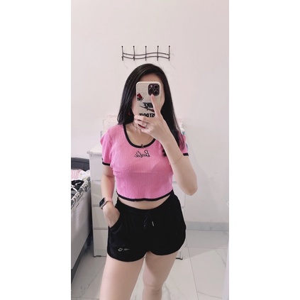 croptop knit barbie import.croptop rajut barbie wanita import murah. atasan crop barbie import murah