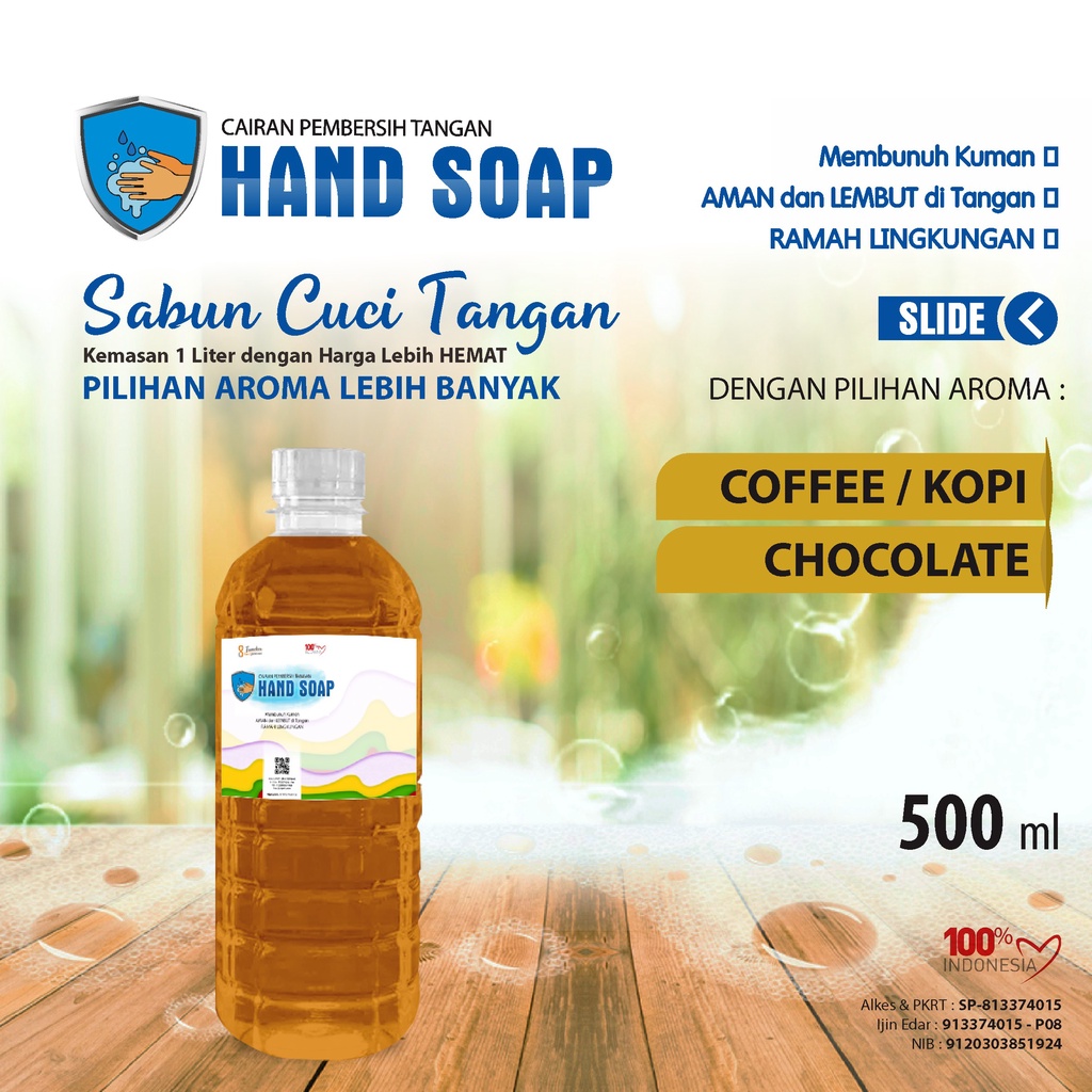 Sabun Cuci Tangan Aroma Segar 500 ml Botol Pet / Handsoap Aroma Segar 500 ml