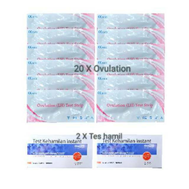 12 X ovulation test + 2 Tes hamil Alat tes masa Subur baby test Ovulation LH test strip / LH 12 + TP 2