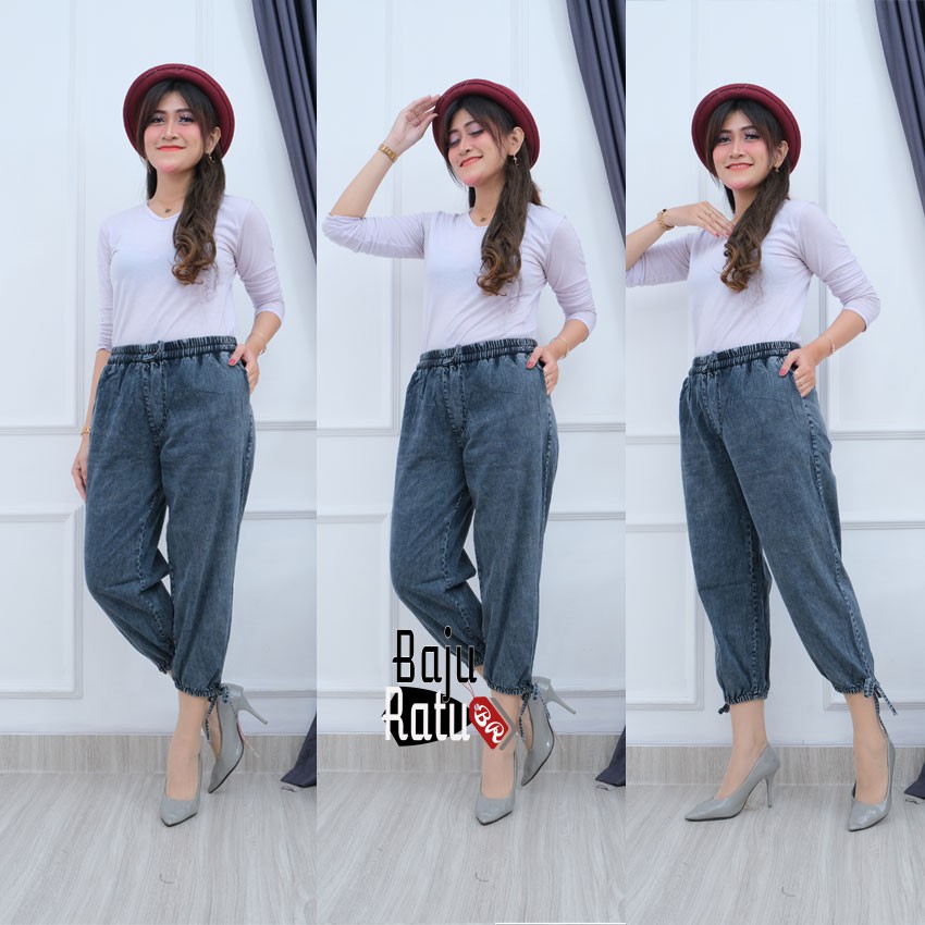 Shilla 2in1 Pants - Kulot Jeans Serut Bawah jogger RCS