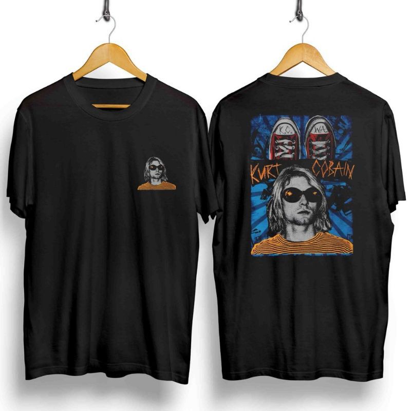 Fourfashion Kaos Pria Kaos Distro KURT COBAIN DB Black CN873