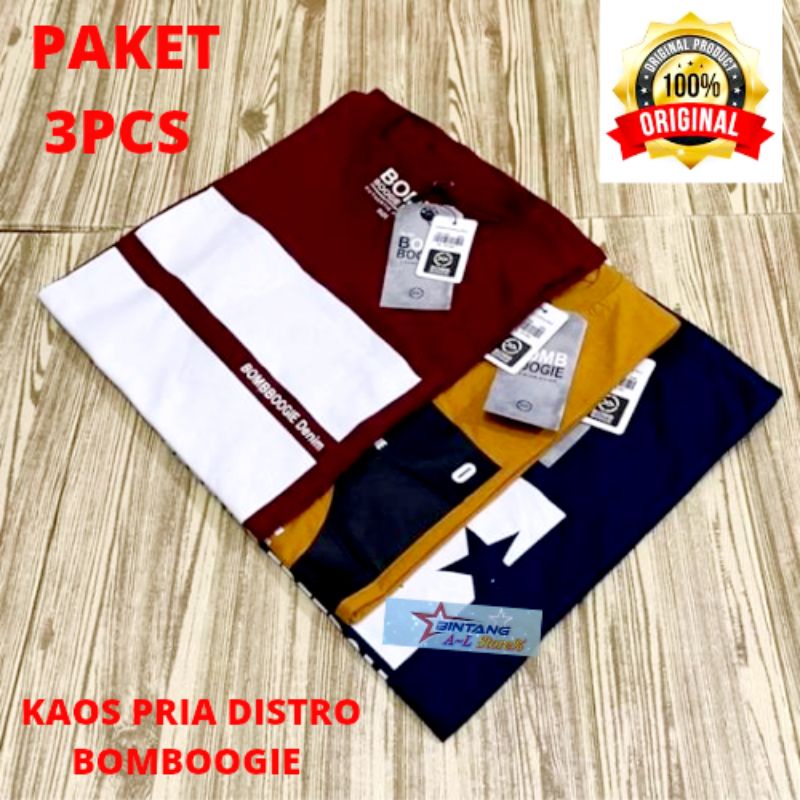 3 Pcs 100rb Kaos Bombogie pria 100 3pcs | kaos pria distro bandung | kaos bombogie pria terbaru | Kaos T-Shirt distro pria asli bandung murah bahan tebal | Kaos pria dewasa 3 pcs 100 | T Shirt Pria Casual Preimum | kaos pria keren