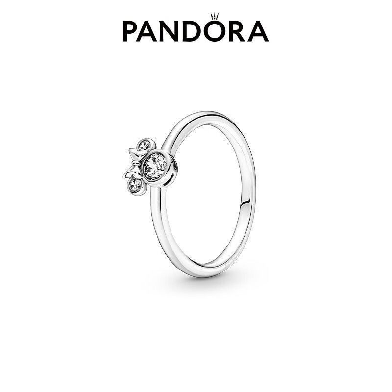 Pandora Cincin 925 Silver Desain Disney Minnie Aksen Berlian Kubik Zirkonia Untuk Wanita