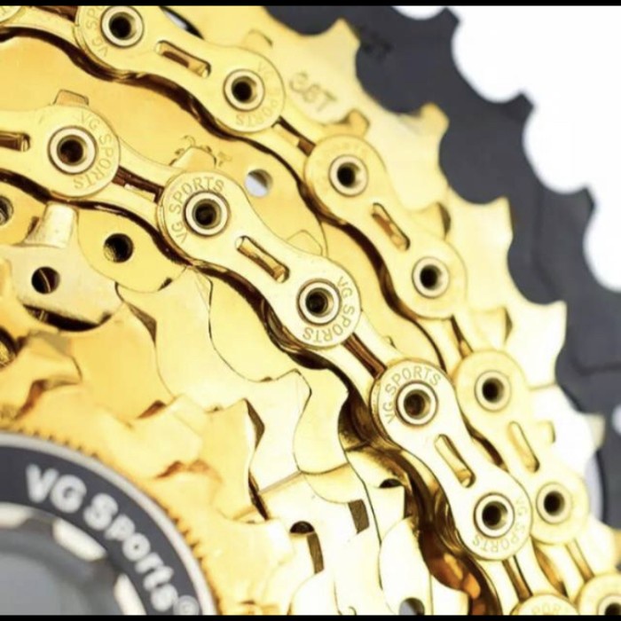 Chain rantai sepeda VG SPORTS 9 speed gold half hallow chain