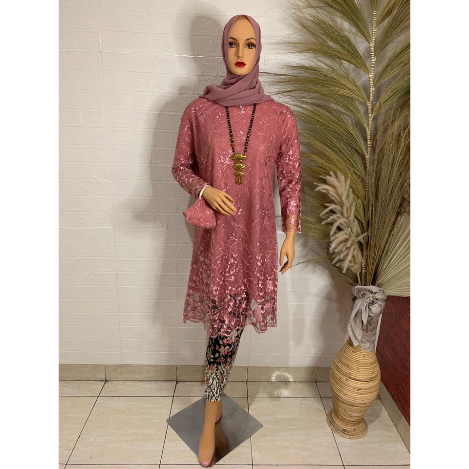 ADE&gt; KEBAYA TUNIK KAMILA / BAJU KEBAYA TUNIK BORDIR MUTIARA / SET KEBAYA MODERN /BAJU PESTA TERLARIS