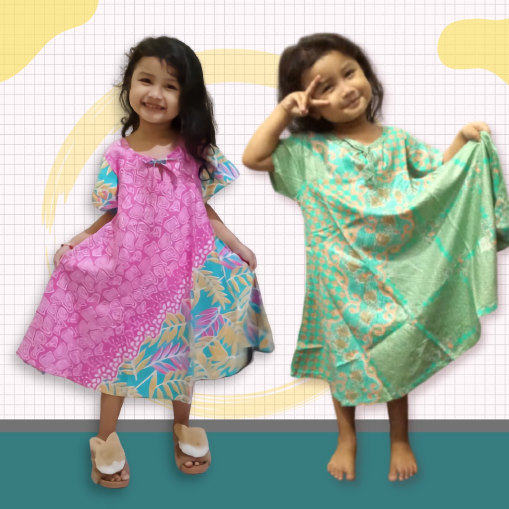 DASTER ANAK PEREMPUAN MOTIF  BATIK  RAYON KEKINIAN  SEMUA 