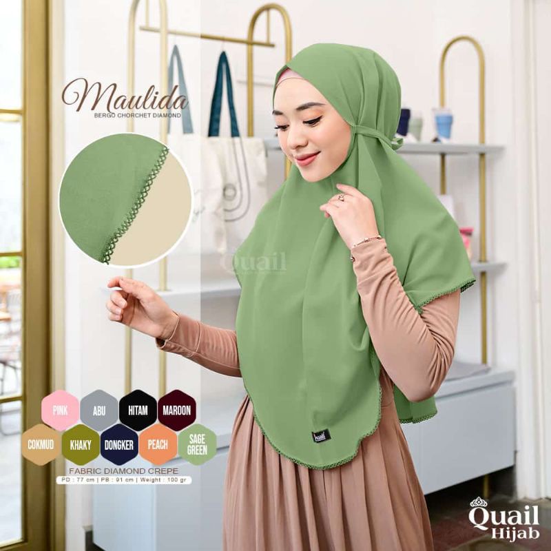 Jilbab Bergo Quail Chorcet Model MAULIDA
