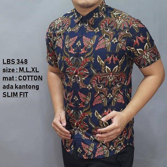 HEM BATIK SLIM FIT KEMEJA PRIA SLIMFIT LUIGI BATANI LBS 348