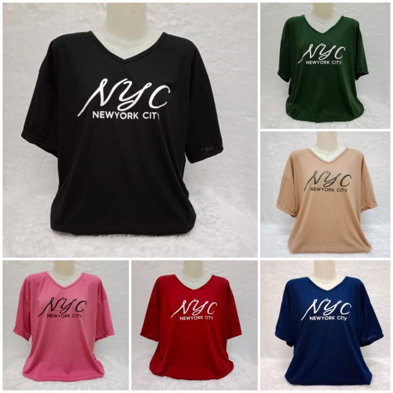 ATASAN/KAOS WANITA JUMBO SIZE LENGAN PENDEK LEHER V