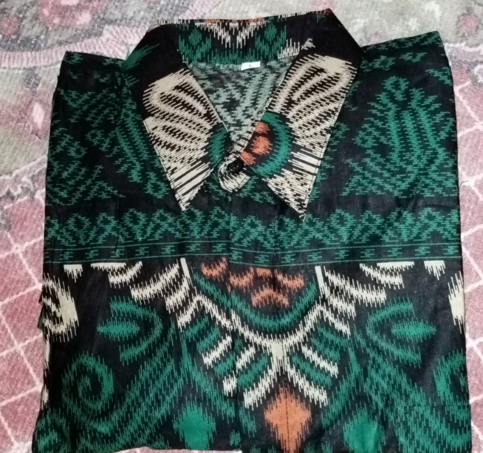 Kemeja Batik Pria Lengan Panjang Size M L Xl Xxl  Bswart Batik Hrb026 Kenongo Hem Panjang Songket