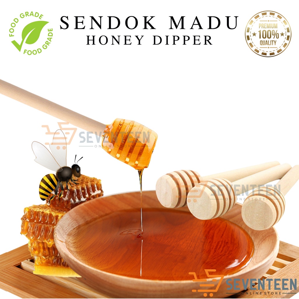 HONEY DIPPER STICK KAYU KUALITAS / SENDOK MADU FOOD GRADE / ADUKAN MADU KAYU PINUS PENGADUK MADU