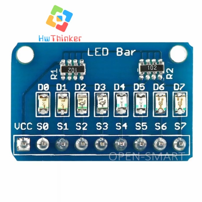BARLED 8BIT LED Common Anoda IO Tester for Arduino Raspberry FPGA