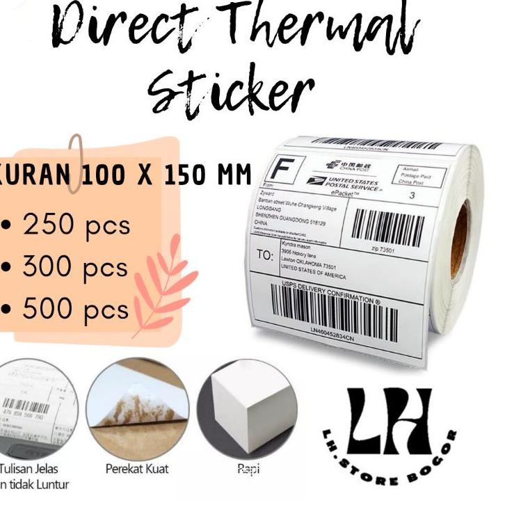 

KERTAS THERMAL/LABEL STICKER 100 X 150 MM UKURAN A6 .,