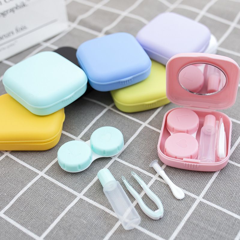 Tempat Softlens kecil isi 1 case + Botol Air / Travel kit Lenscase dengan Botol air