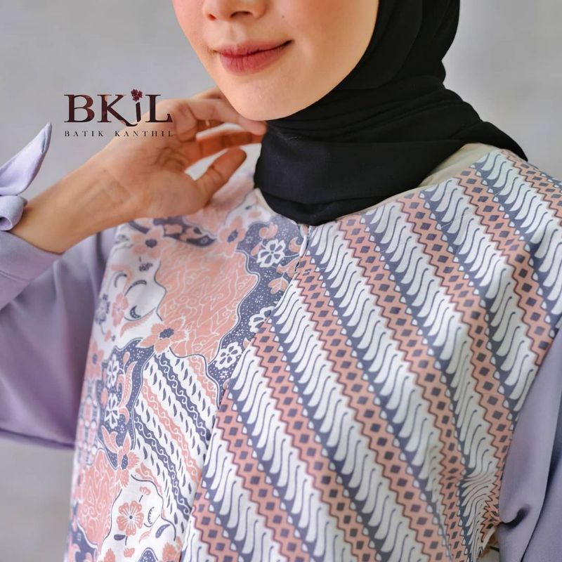 tey-17 Batik wanita ASJ SA HRB026 Kenongo Kemeja Tosca Pendek-1
