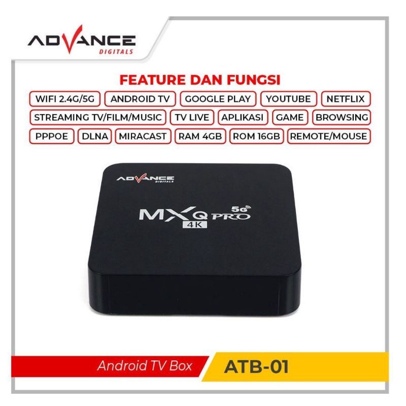 ANDROID TV BOX ADVANCE ATB-01 MXQ PRO 4K 2+16GB