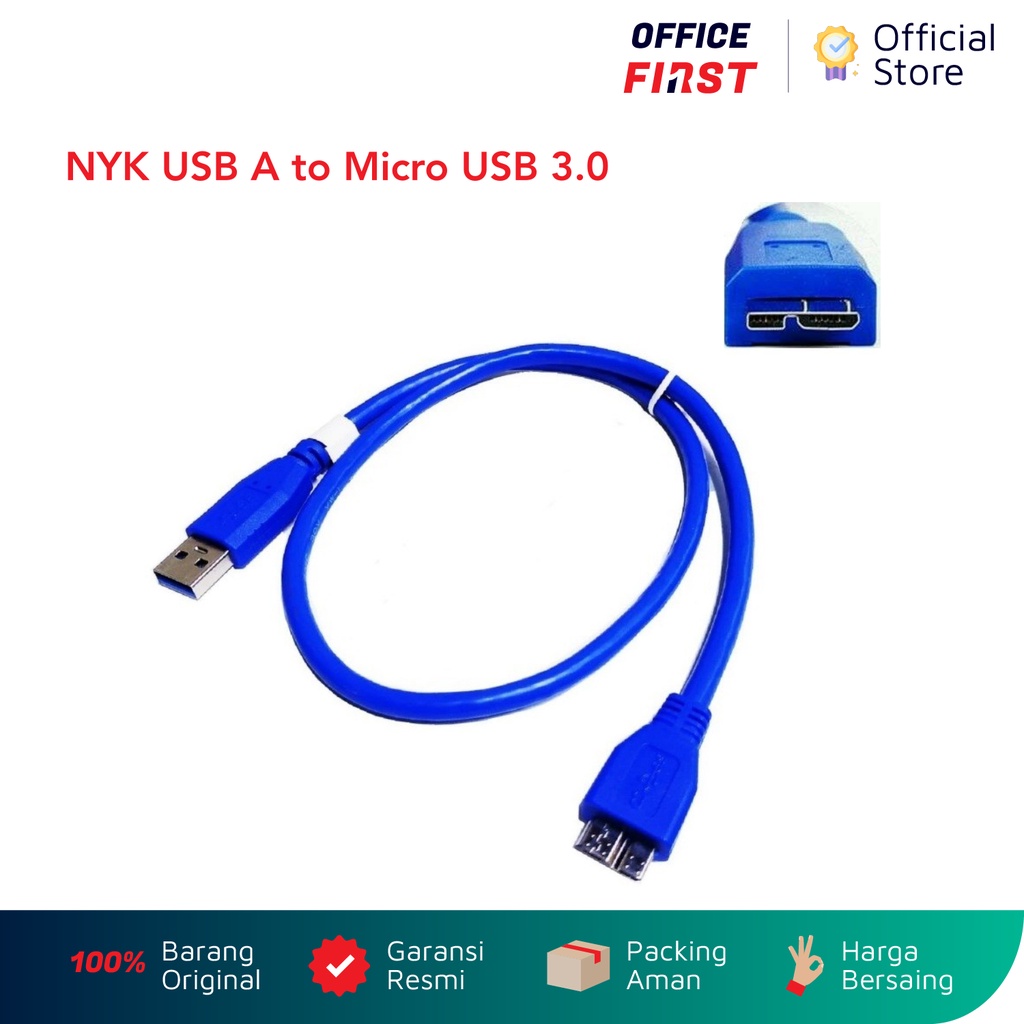 NYK USB A Male to Micro USB 3.0 Cable 60cm / Kabel 60 cm Hard Disk HDD