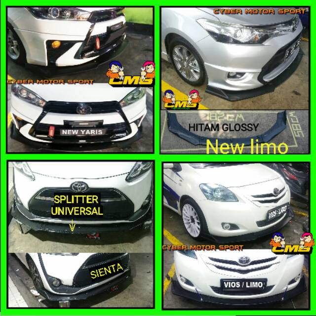 Lips bumper toyota vios. Corolla . Sienta. Yaris. Splitter bumper depan toyota. Winglet  vios yaris