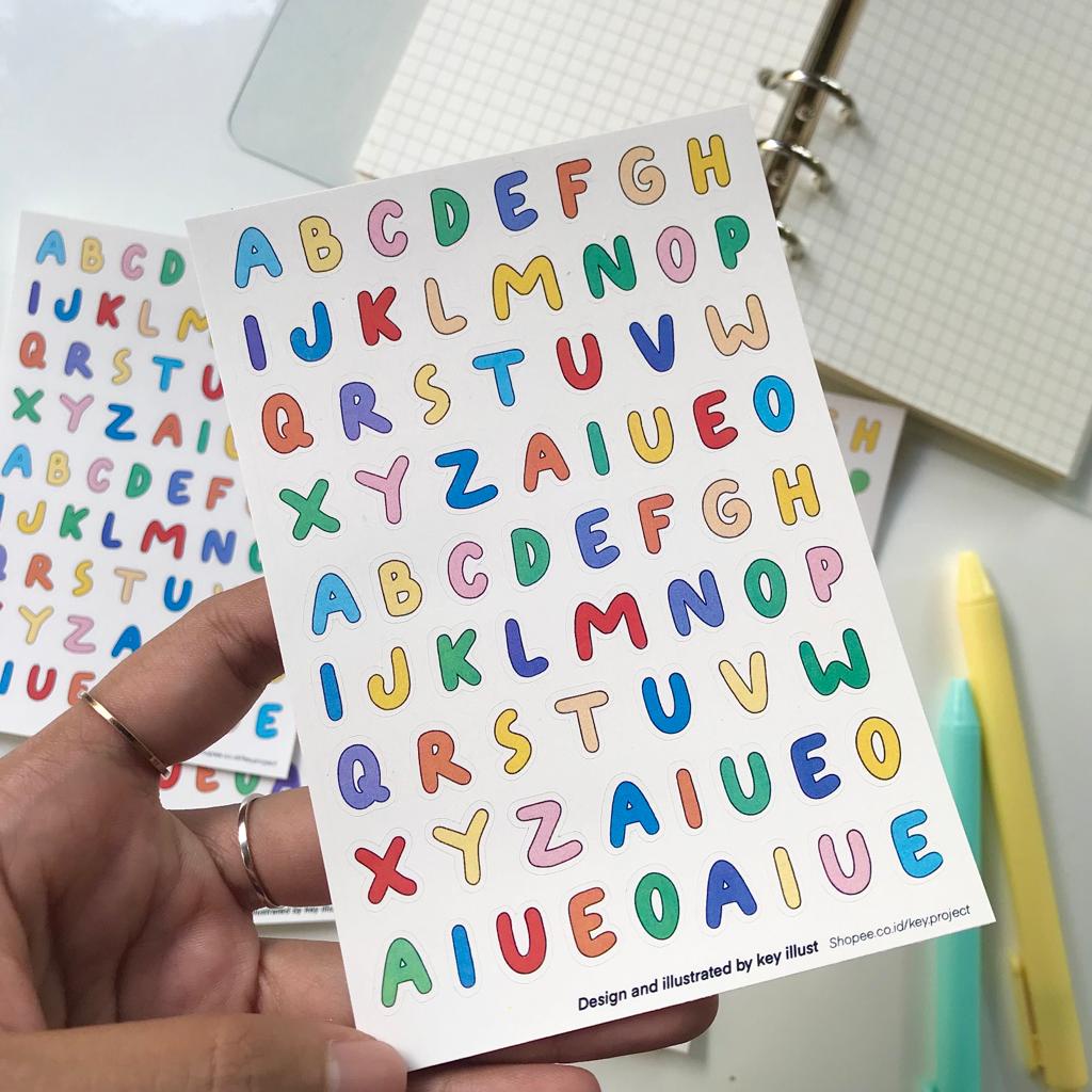 

Soft pastel alphabet sticker/ stiker huruf