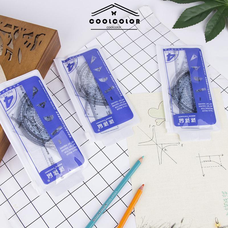 

COD Sederhana Set Penggaris Siswa Sekolah Dasar Dan Menengah Menggambar Set Penggaris Empat potong Set- cl