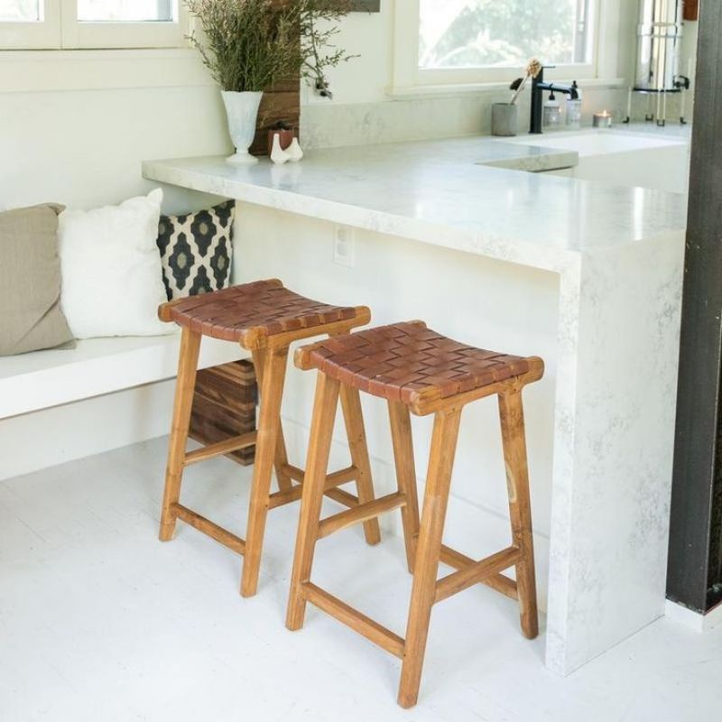 Kursi Bar Cafe Tinggi Kayu Jati Kursi Bar Makan Kayu