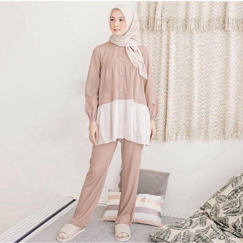 Setelan baju untuk hijab tipe nobilis bahan moscrepe