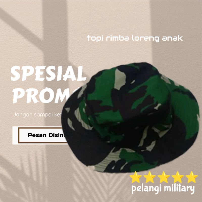 Topi rimba loreng Anak Topi rimba pria dan wanita/Topi rimba karnaval anak/Topi rimba army