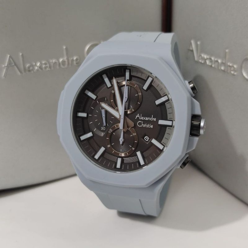 Jam Tangan Alexandre Christie AC 6590 Pria / AC6590 M Soft Blue Original