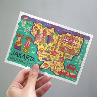 Jakarta Postcard by Lestari - Kartu Pos Ilustrasi