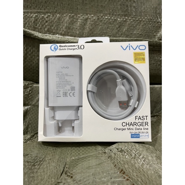 Charger Vivo Original Z1 Pro Batok Jumbo Support Fast Charging 3.0A Micro &amp; Type C PROMO SEN-AB