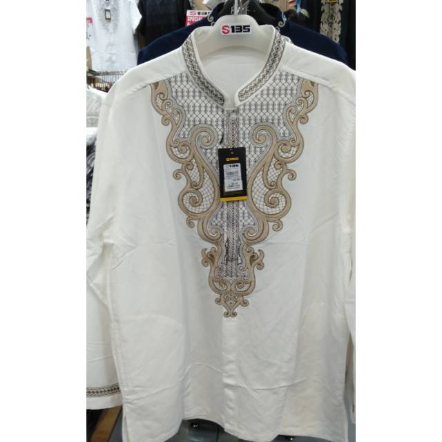 Baju Koko Bordir original S135 lengan panjang