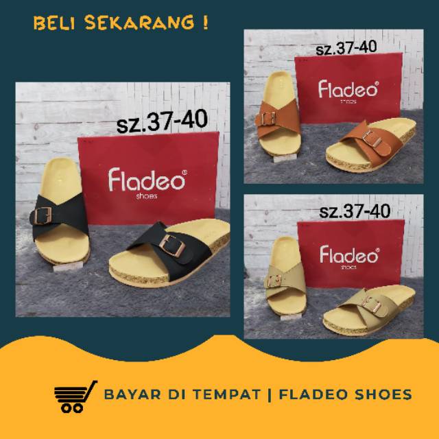 Sandal Selop Wanita Fladeo Original - Sandal Flat Wanita Fladeo Murah - Sandal Fladeo Original W02