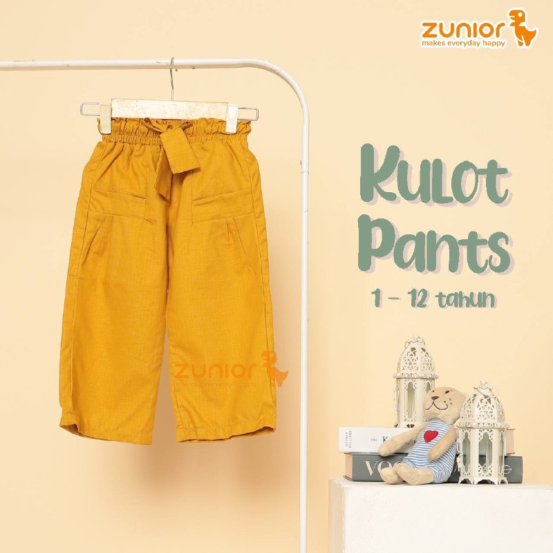 ZUNIOR | KULOT ANAK | GIRL PANTS | KULOT REMAJA | CELANA ANAK | WARNA MUSTARD