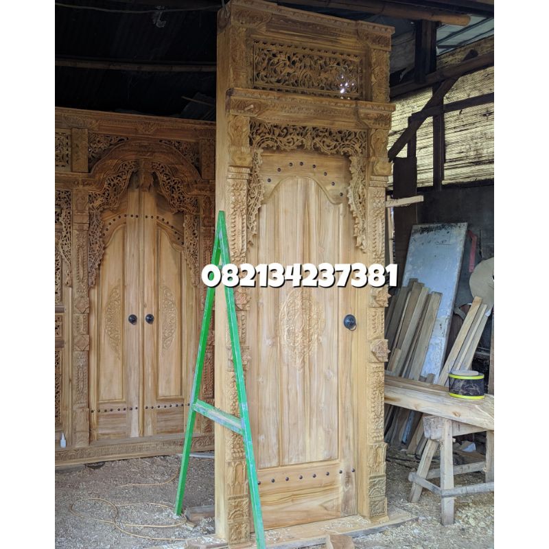 Pintu Ukir Kamar | Pintu Jati | Gebyok Pintu Kamar | Pintu Kamar Ukiran | Gebyok Pintu Kamar 1 Meter