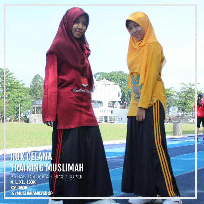 Rok Celana Training Muslimah Baju Olahraga Wanita - Putih, M