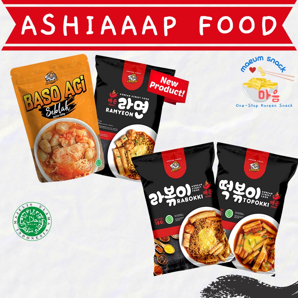 

Ashiaaap Rabokki - Ramen Topokki Instan HALAL / Bakso Aci Seblak Instant Boci Baso Aci Pedas / Tteokbokki Toppoki Tokpoki Topoki Ramyeon Cemilan Makanan Instan