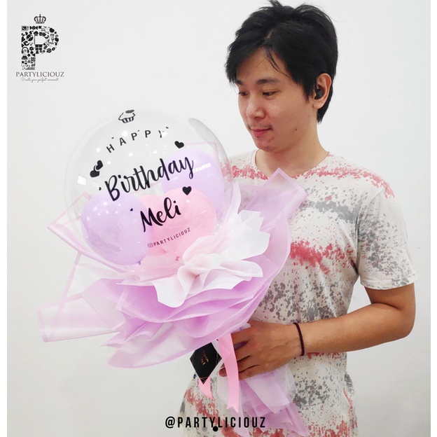 KOREAN BALLON BOUQUET - MEDIUM SIZE BUKET BALON / HOT AIR BALLOON BOUQUET GIFT KADO ULANGTAHUN WISUD