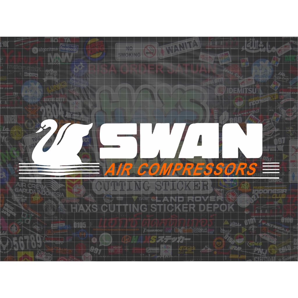 Cutting Sticker Logo Swan Air Compressor Ukuran 35 Cm