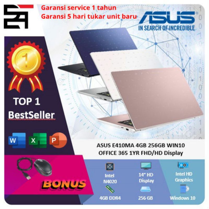 Jual Star+Laptop Asus Vivobook E410MA INTEL N4020 RAM 4GB 128/192GB 14HD WINDOWS 10