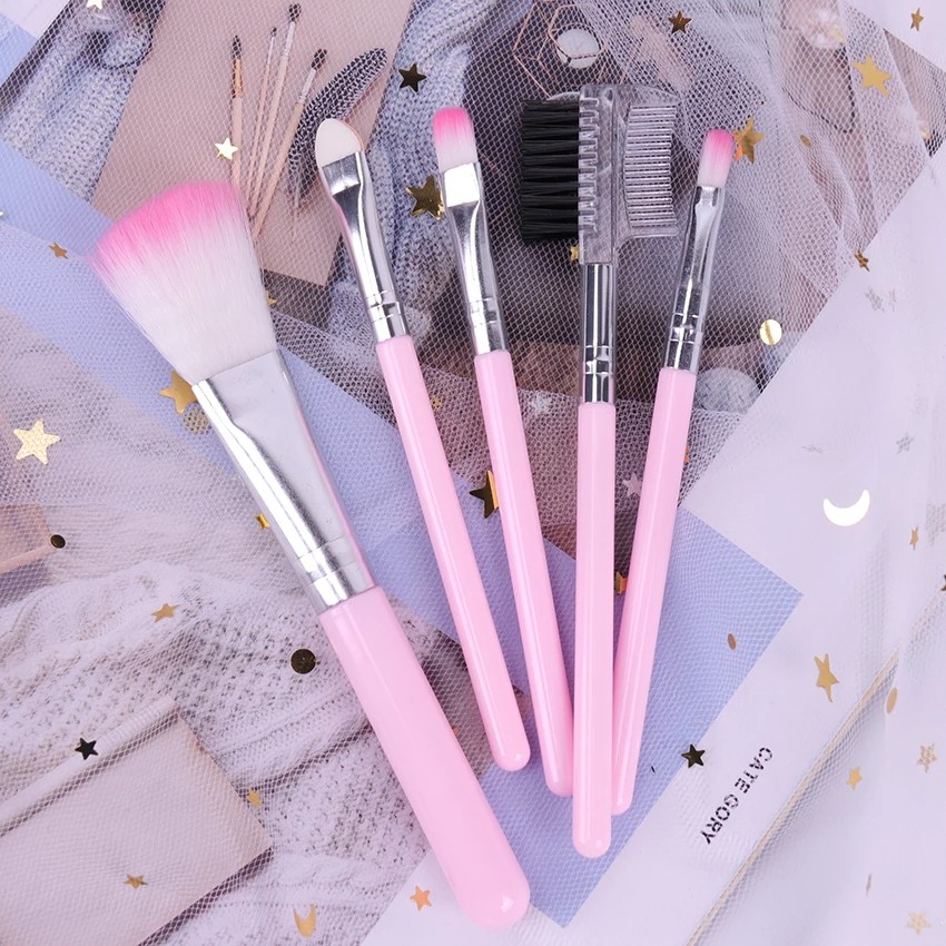 5Pcs / Set Brush Kosmetik / Makeup untuk Primer / Eyeshadow / Bedak MF19