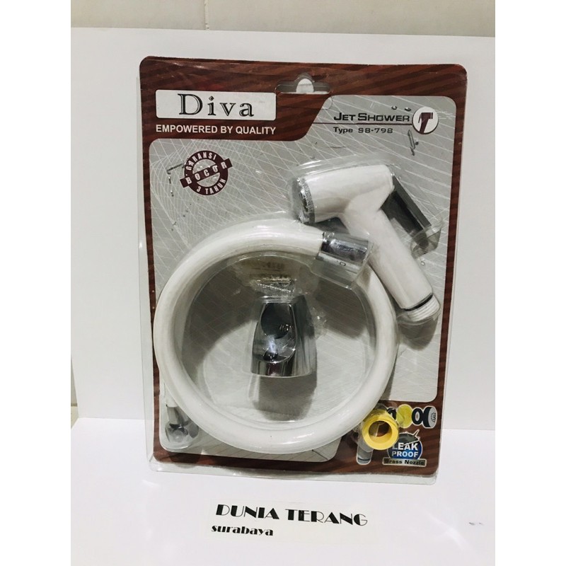 Toilet Shower DIVA Putih Set - White Jet Shower Bidet WC Kloset Closet Cebok Semprotan Kamar Mandi