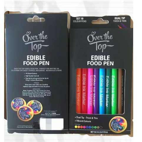 PEN EDIBLE COLOUR / DECORATING PEN EDIBLE MIX 10 PC / PEN PENGHIAS KUE