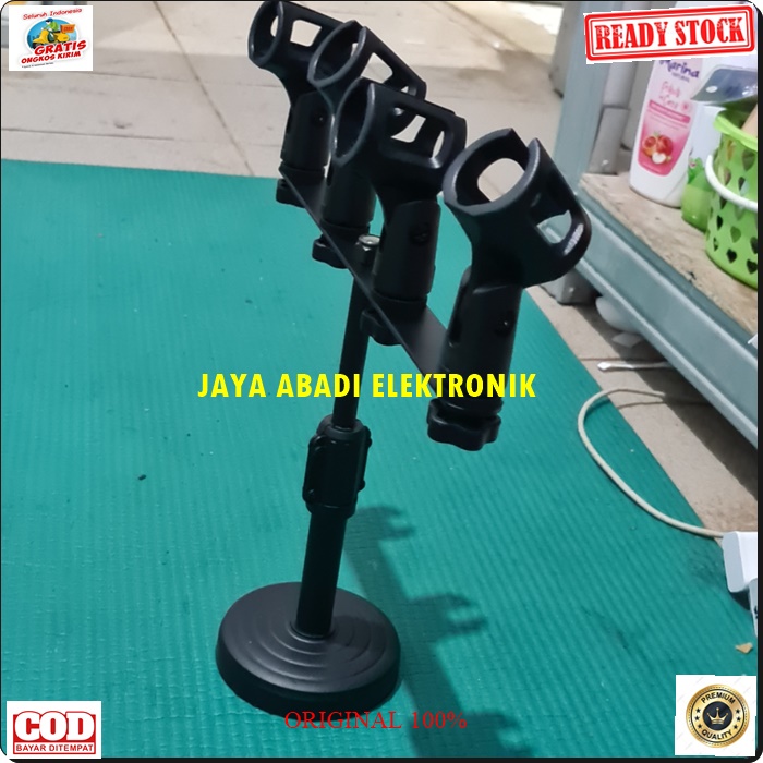 G549 STAND TIANG HOLDER MIC CABANG 4 IN 1 STANDING PENYANGGA PELINDUNG SEGALA MIC HANDLE VOKAL PEGANGAN GANTUNGAN PROFESIONALBISAUNTUK SEGALA JENIS ACARA PANGGUNG PRAKTIS DAN PORTABLE PRODUK NERKHUALITAS HARGA TERJANGKAU