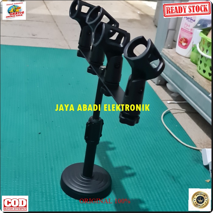 G549 STAND TIANG HOLDER MIC CABANG 4 IN 1 STANDING PENYANGGA PELINDUNG SEGALA MIC HANDLE VOKAL PEGANGAN GANTUNGAN PROFESIONALBISAUNTUK SEGALA JENIS ACARA PANGGUNG PRAKTIS DAN PORTABLE PRODUK NERKHUALITAS HARGA TERJANGKAU