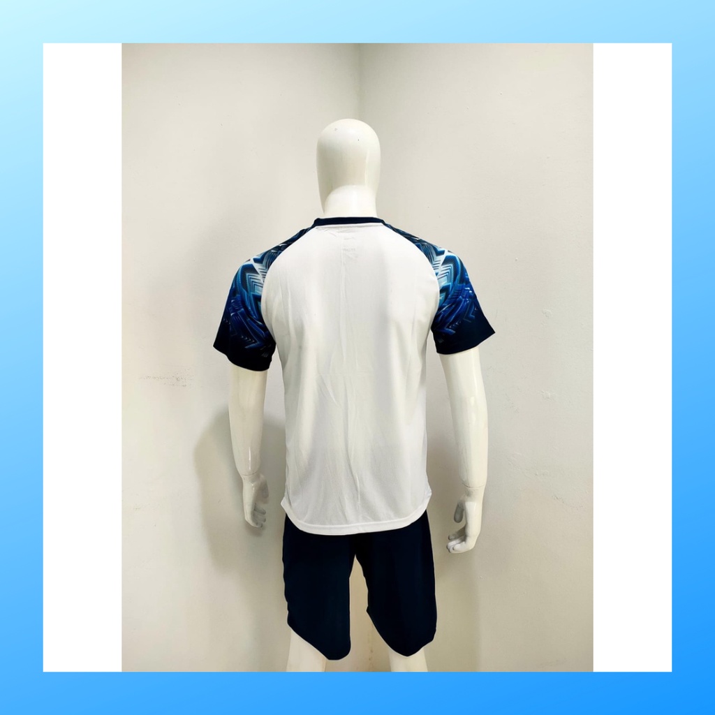 Kaos bulutangkis pria baju badminton dan celana jersey setelan wanita dewasa t-shirt outfit seragam jarsey kostum olahraga pakaian apparel sport jersy bulu tangkis casual jersi sudirman thomas uber cup print custom suit L158 putih polos